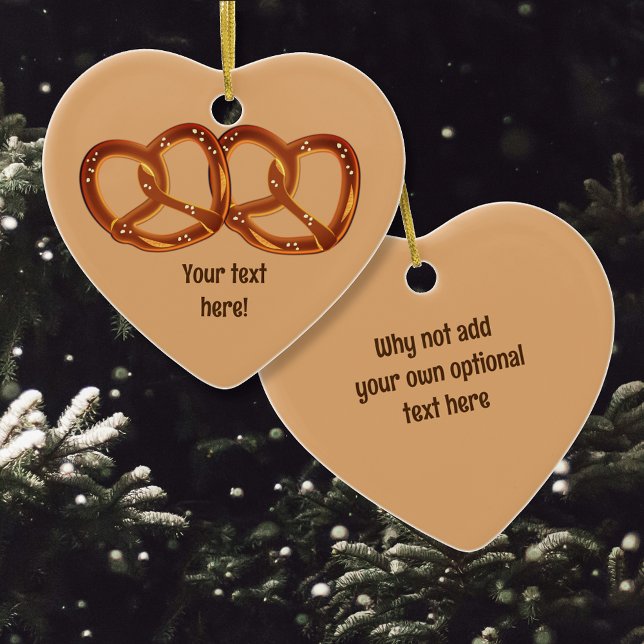 Perfect Pair of Pretzels form Knot - Your Text on Ceramic Ornament (Creator Uploaded)