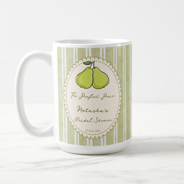 Perfect pair pear bridal shower favor gifts coffee mug (Left)