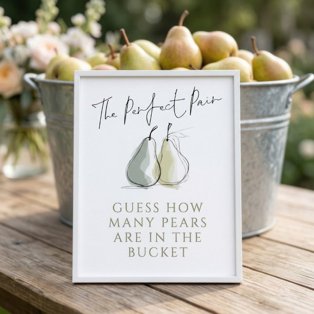 Perfect Pair Pear How Many Bridal Shower Game Poster (Creator Uploaded)