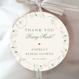 Perfect Pair Pear Theme Bridal Shower Thank You Classic Round Sticker