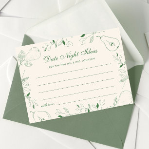 Perfect Pair Pear Theme Date Night Ideas Enclosure Card