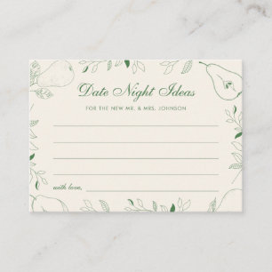 Perfect Pair Pear Theme Date Night Ideas Enclosure Card