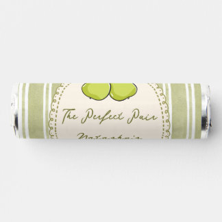 Perfect pair sage green pear bridal shower favors
