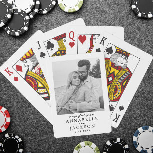 Perfect Pair Simple Couple Photo Poker Cards