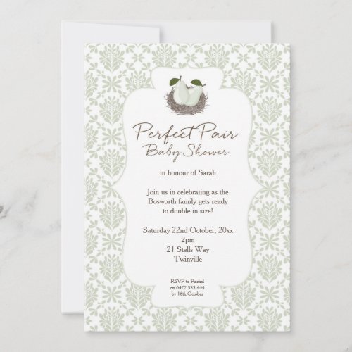 Perfect Pair Twin Baby Shower Invitation