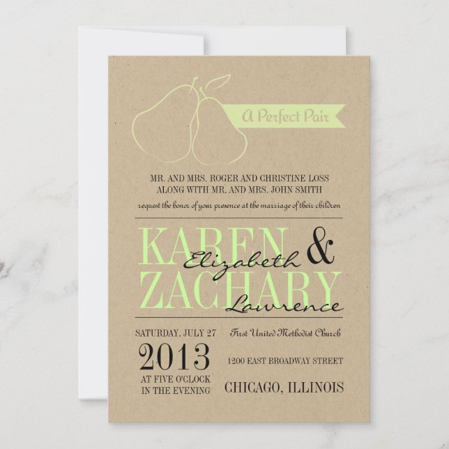 Perfect Pair Wedding Invitation (Front)