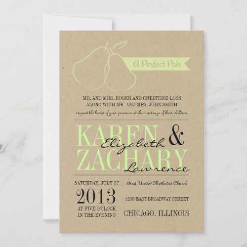 Perfect Pair Wedding Invitation