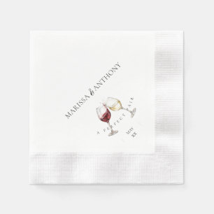 Perfect Pairing Wine Glass Theme Engagement Party Napkins