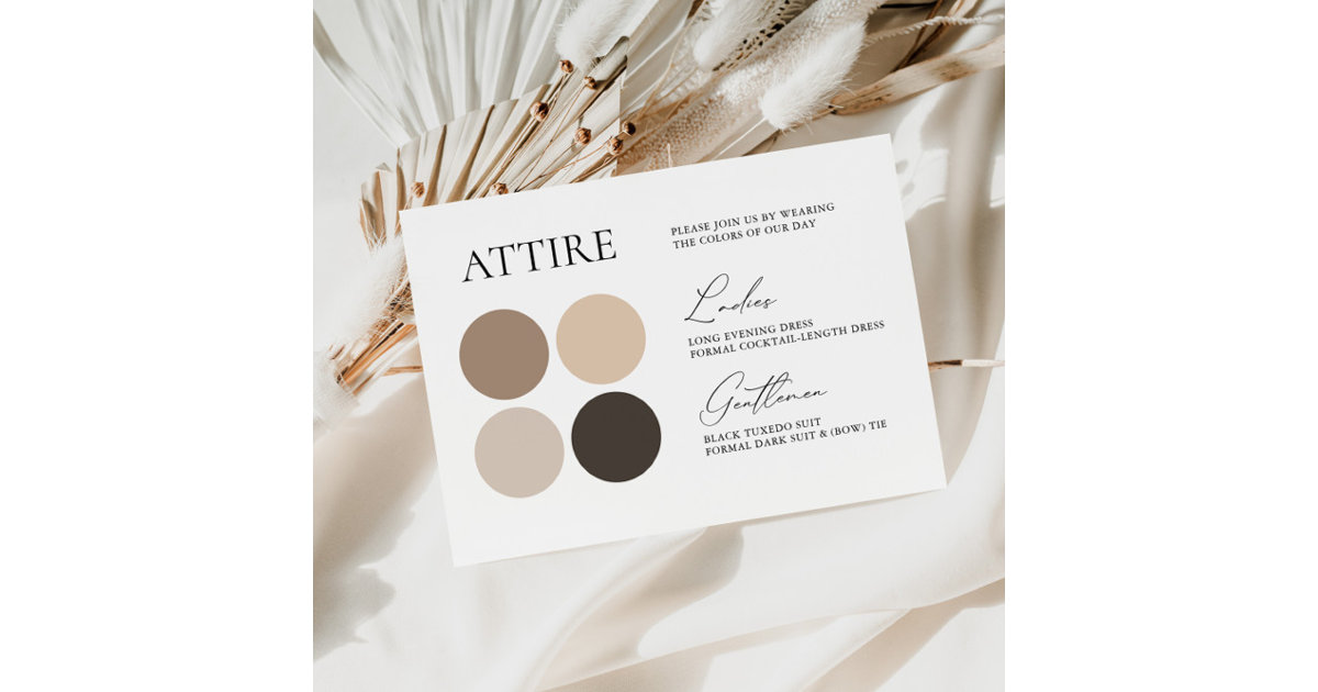 Perfect Pale Wedding Color Palette Card | Zazzle