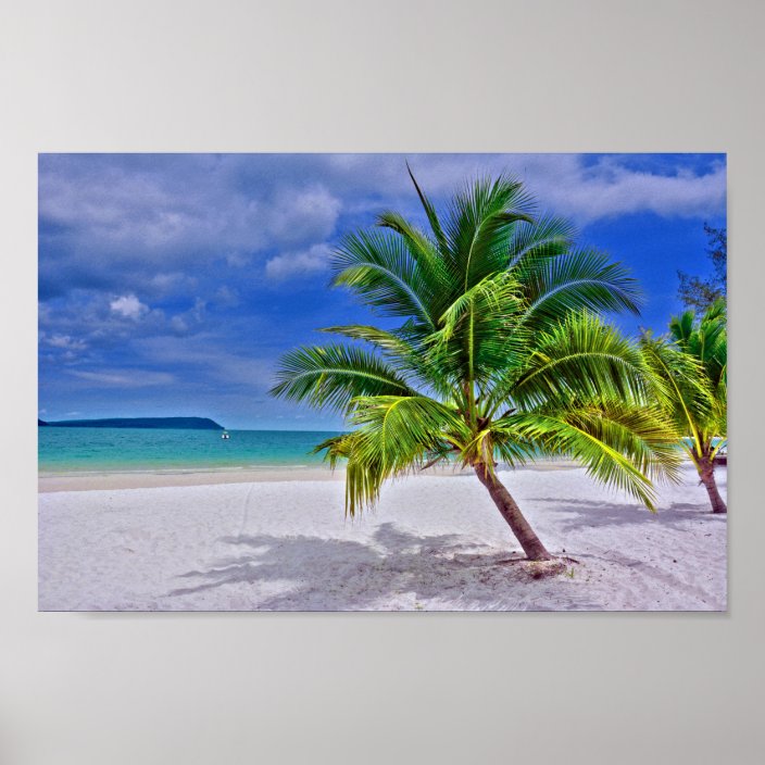 Perfect Palm Tree Tropical Island Beach Poster | Zazzle.com