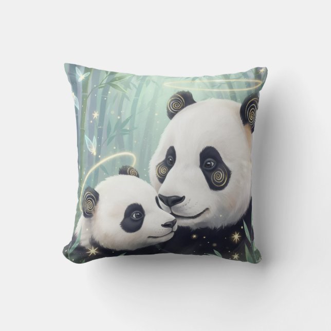 Perfect Panda - Whimsical nature animal Throw Pillow (Front)