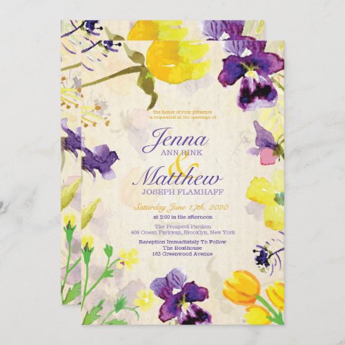 Perfect Pansies Wedding Invitation