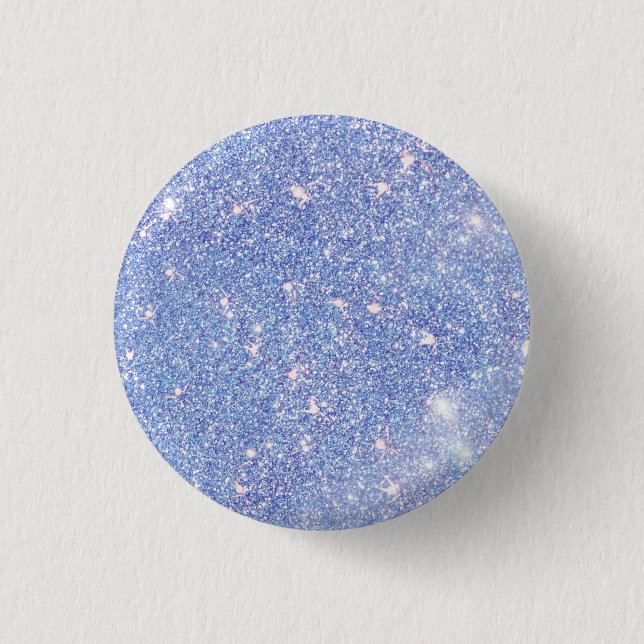 Perfect Paradise Sky Blue Sparkle Glitter Button (Front)
