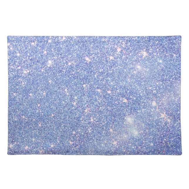 Perfect Paradise Sky Blue Sparkle Glitter Cloth Placemat (Front)