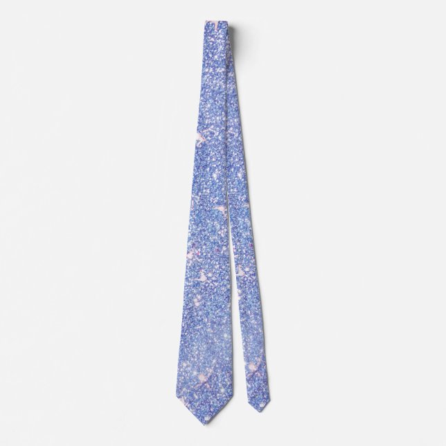 Perfect Paradise Sky Blue Sparkle Glitter Neck Tie (Front)