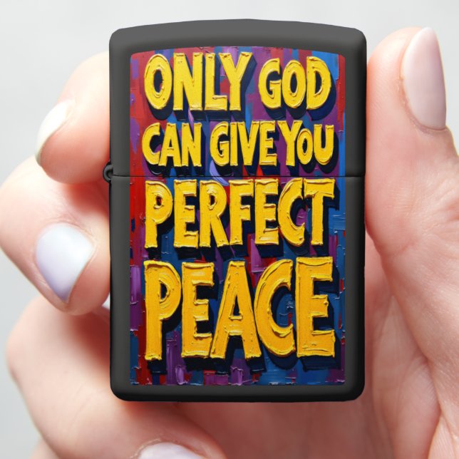 Perfect Peace from God Textured Art Zippo Lighter (In Hand)