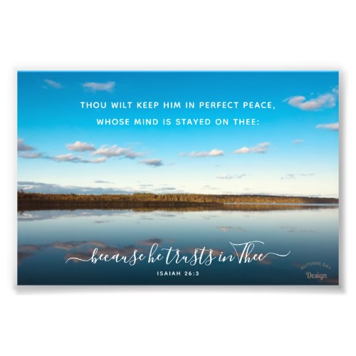 Perfect Peace Inspiring Lake Photography  Photo Print