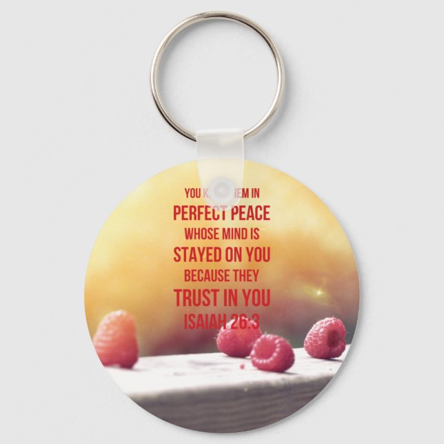 Perfect Peace Isaiah 26:3 Keychain (Front)