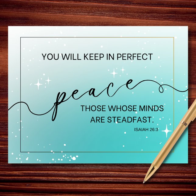 Perfect Peace Isaiah 26 3 Scripture Faith Postcard (Creator Uploaded)