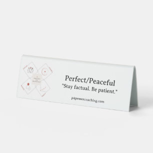Perfect/Peaceful Plastic Desk Plaque Table Tent