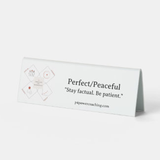 Perfect/Peaceful Plastic Desk Plaque Table Tent