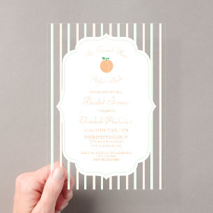 Perfect Peach Bridal Shower Acrylic Invitations