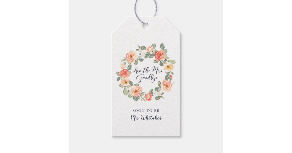 Perfect Peach Floral Bridal Shower Favor Gift Tags | Zazzle