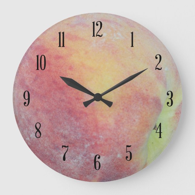 Perfect Peach with Numerals Large Clock (Front)