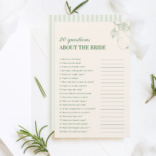 Perfect Pear 20 Questions About the Bride Game