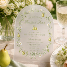Perfect Pear Bridal Shower Acrylic Invitation