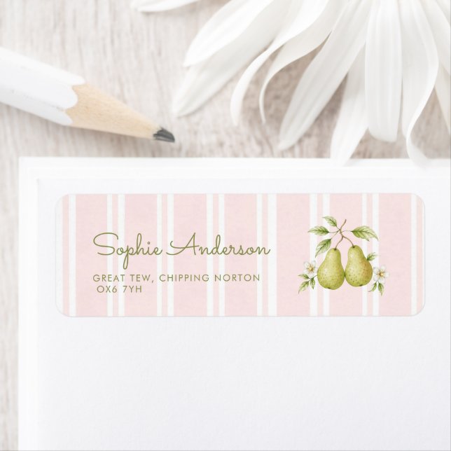 Perfect Pear Bridal Shower Address Label (Insitu)