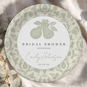 Perfect Pear Bridal Shower Dinner Plate