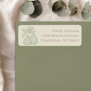 Perfect Pear Bridal Shower Sage Green Address Label