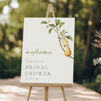 Perfect Pear Bridal Shower Welcome Foam Board