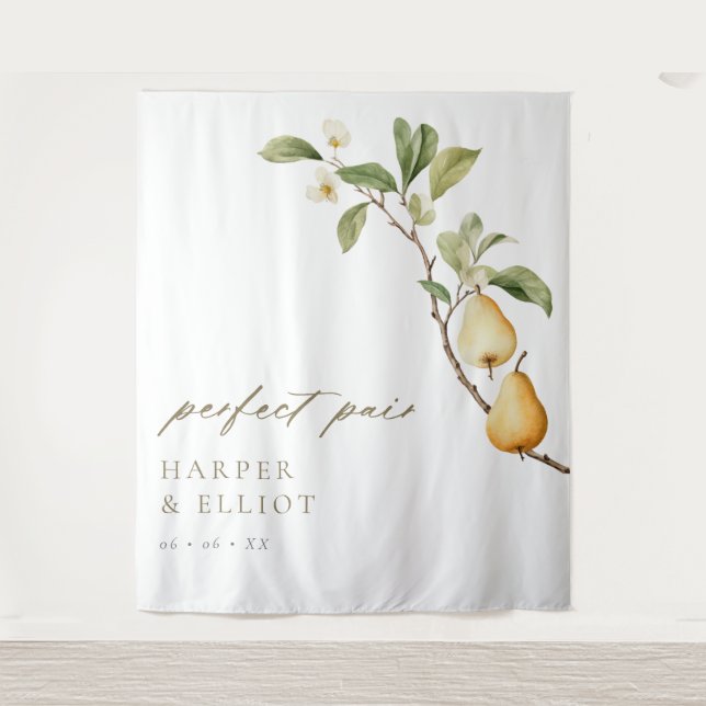 Perfect Pear Couples Shower Photo Backdrop (Front)