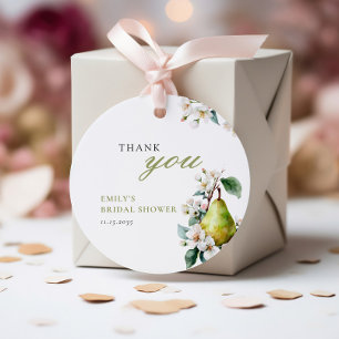Perfect Pear Floral Bridal Shower Favor Tags