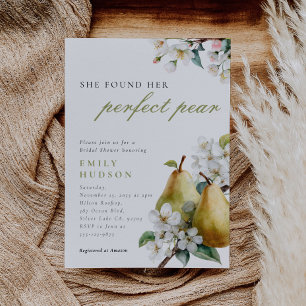 Perfect Pear Floral Bridal Shower Invitation