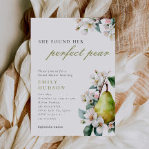 Perfect Pear Floral Bridal Shower Invitation