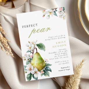 Perfect Pear Floral Bridal Shower Invitation
