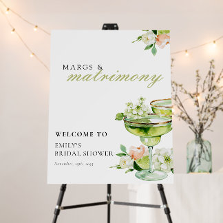 Perfect Pear Floral Bridal Shower Welcome Sign