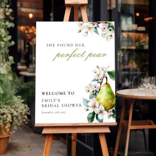 Perfect Pear Floral Bridal Shower Welcome Sign