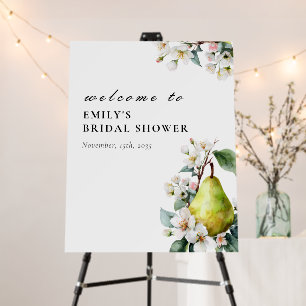 Perfect Pear Floral Bridal Shower Welcome Sign