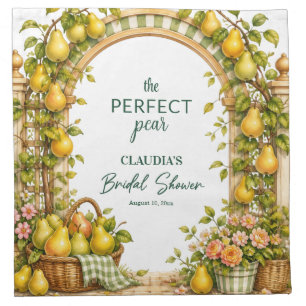 Perfect Pear Green Gingham Bridal Shower Favor Cloth Napkin