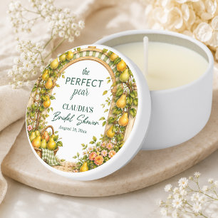 Perfect Pear Green Gingham Bridal Shower Favor Mini Candle Favors