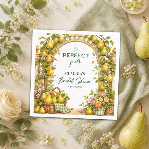 Perfect Pear Green Gingham Bridal Shower Napkins