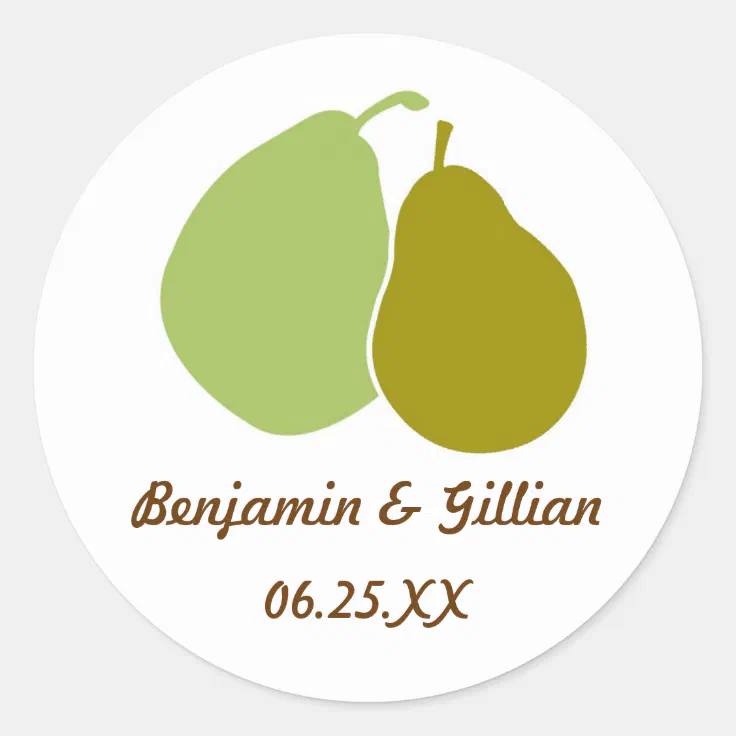 Perfect pear green wedding favor name tag label | Zazzle