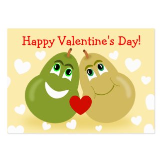 Perfect Pear Hearts Kids Valentines Day Cards Business Card