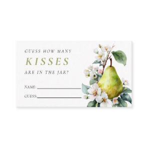 Perfect Pear How Many Kisses Bridal Shower Enclosure Card