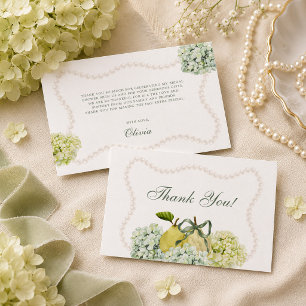Perfect Pear Hydrangea Bridal Shower Thank You Enclosure Card