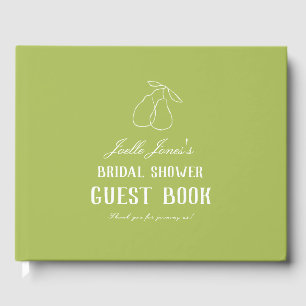 Perfect Pear Modern Custom Bridal Shower Foil Guest Book
